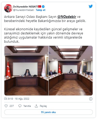 Bakan Nebati ASO Başkanı Özdebir ile görüştü!